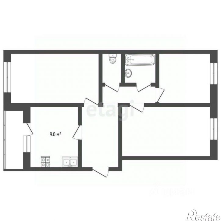 3-комн квартира Волочаевская улица, 13,  д. 13