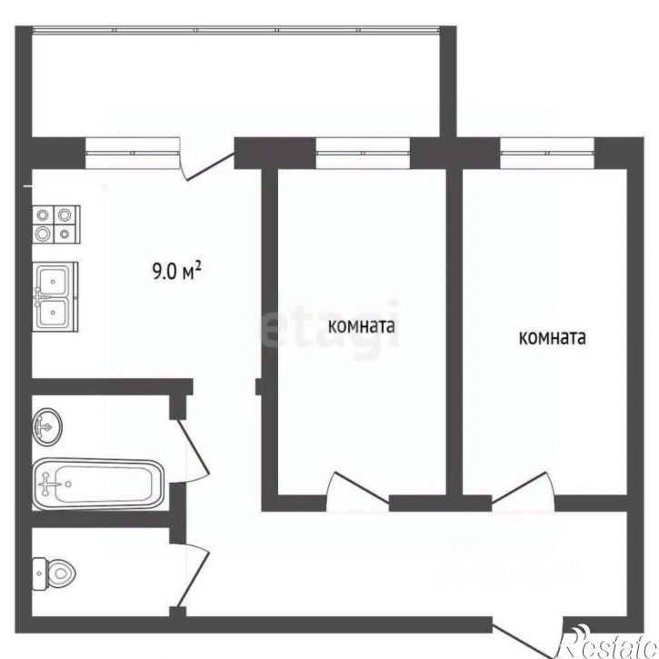 2-комн квартира ул 1-я Выборгская, 51,  д. 51