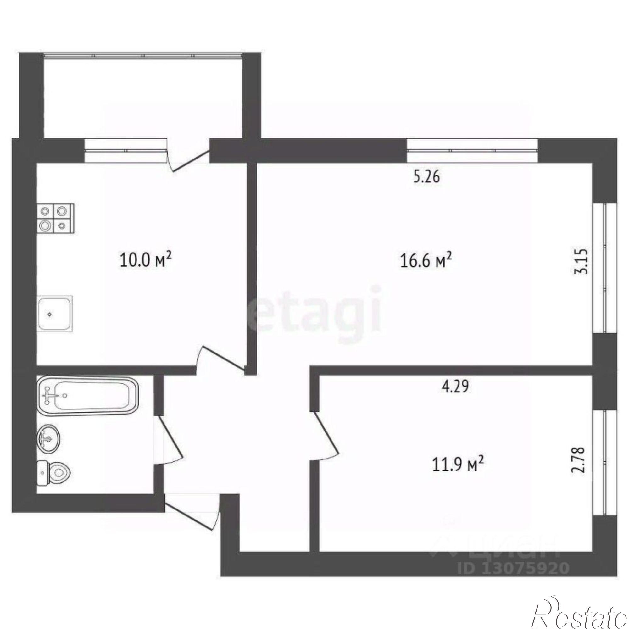 Купить квартиру за 5 200 000 рублей на Сельскохозяйственная улица, 31