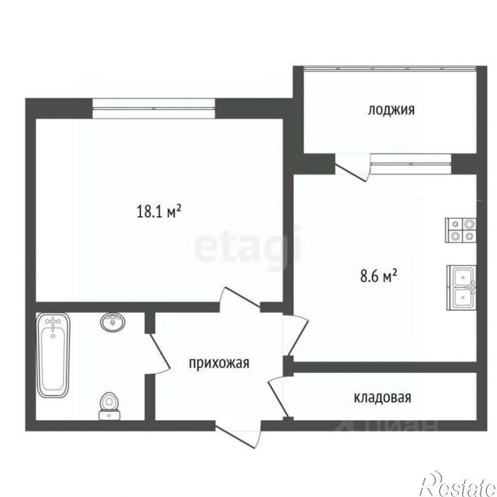 1-комн квартира улица Фурманова, 5,  д. 5