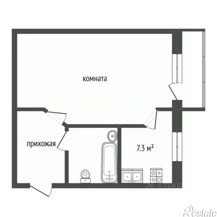 1-комн квартира улица Алябьева, 31,  д. 31