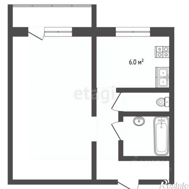 1-комн квартира улица Коминтерна, 19,  д. 19