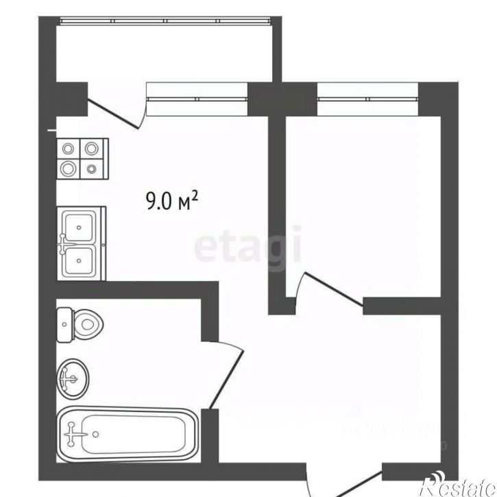 1-комн квартира улица Кирова, 32,  д. 32