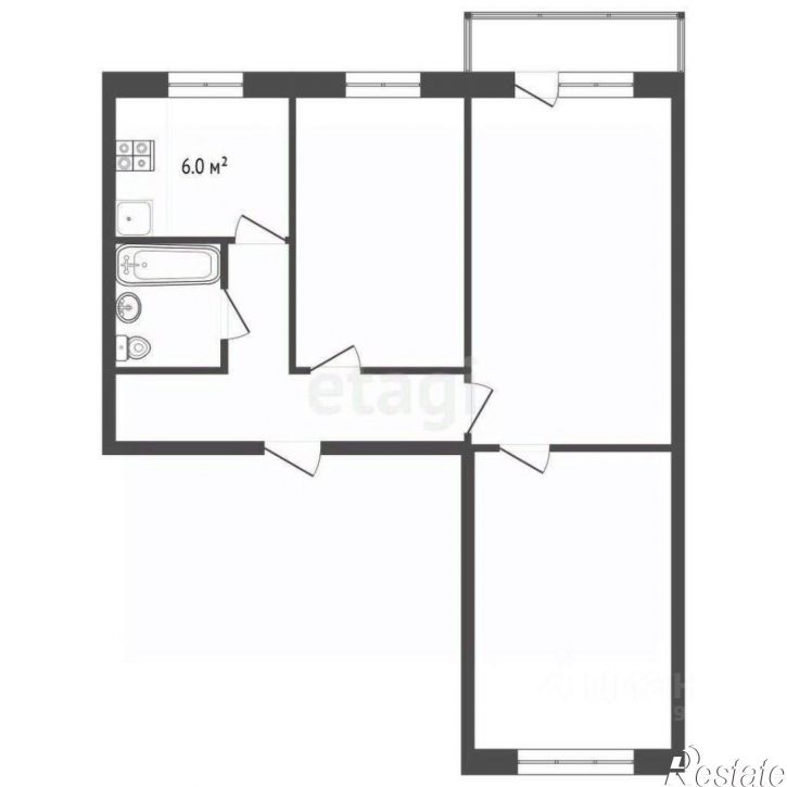 3-комн квартира улица 50 лет ВЛКСМ, 8,  д. 8