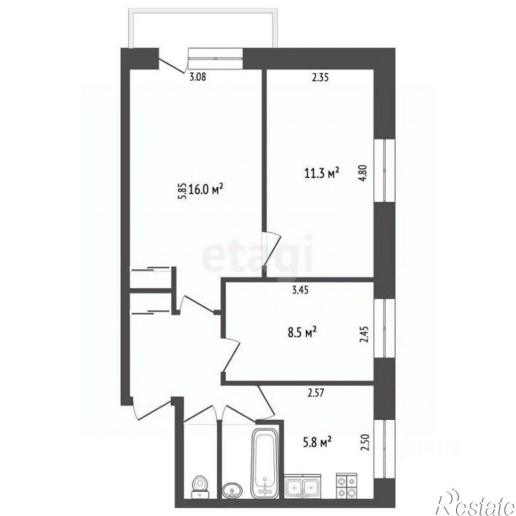 3-комн квартира Полевая улица, 6,  д. 6