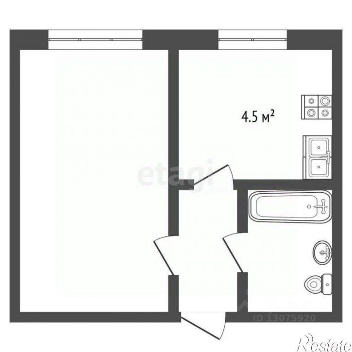 1-комн квартира ул Карякинская, 41,  д. 41