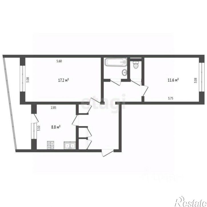 2-комн квартира ул Приборостроителей, 10,  д. 10