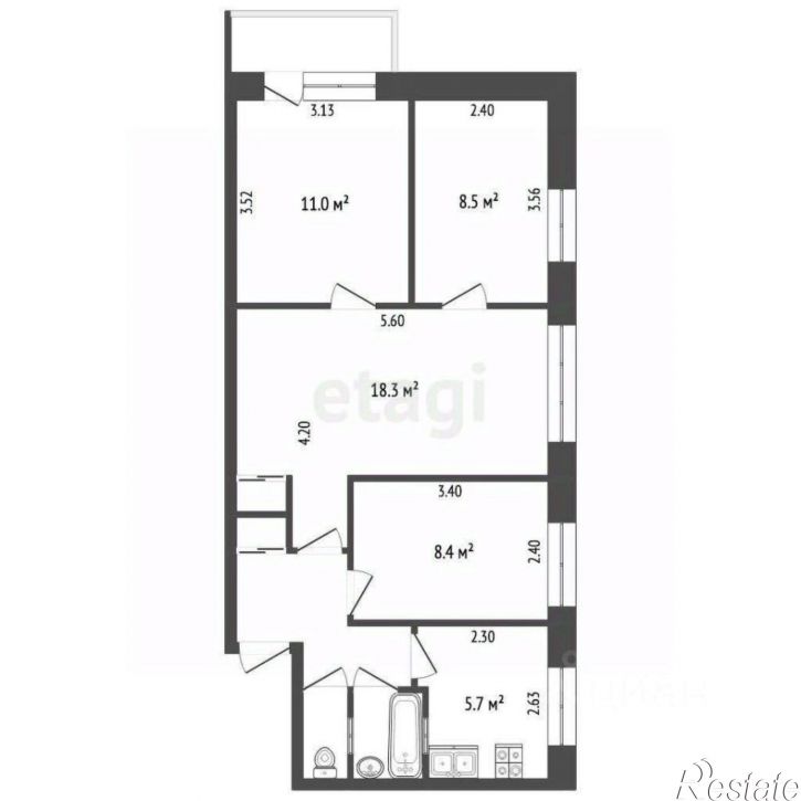 4-комн квартира ул Сельскохозяйственная, 22,  д. 22