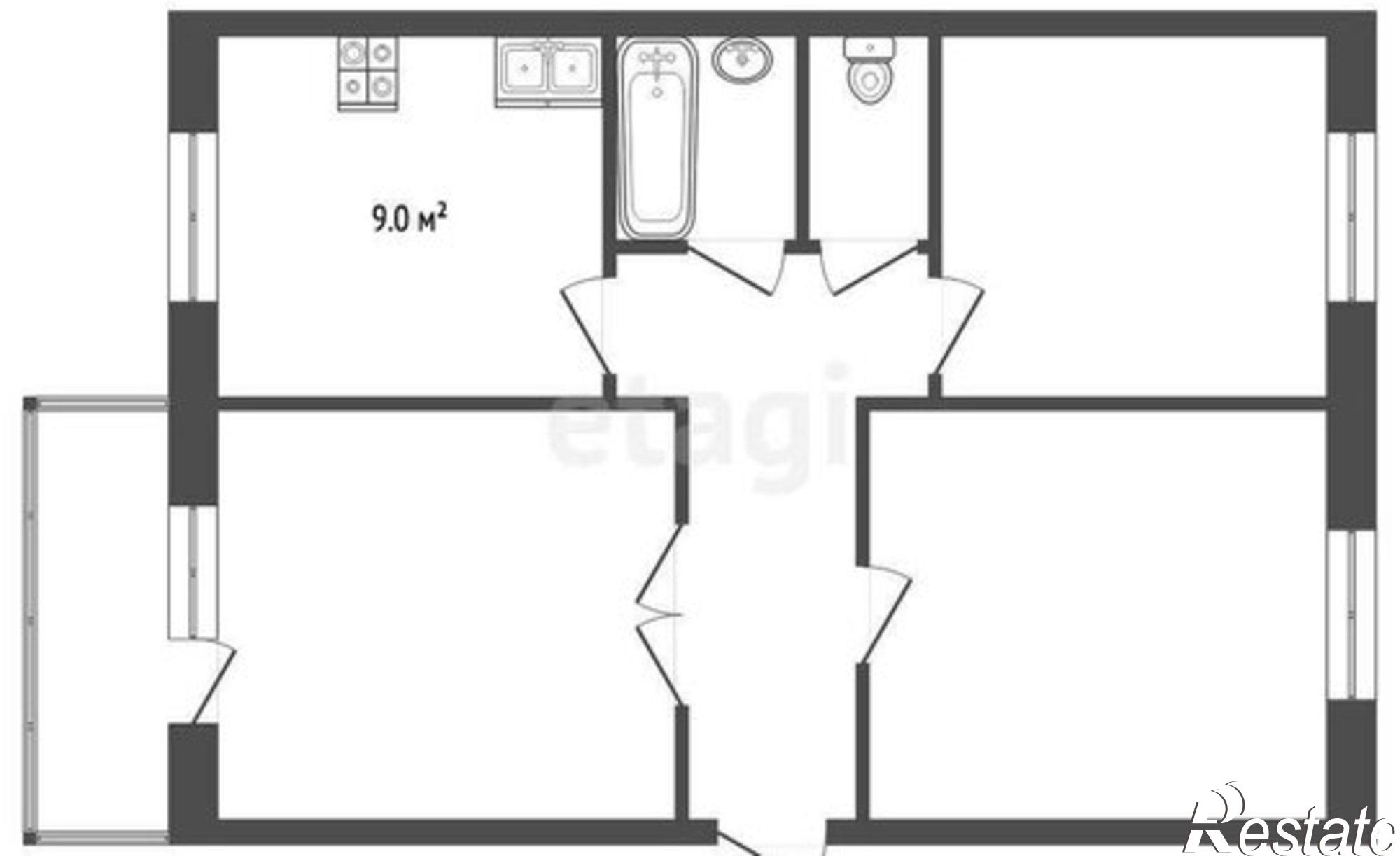 Купить квартиру за 3 700 000 рублей на ул Алябьева, 30