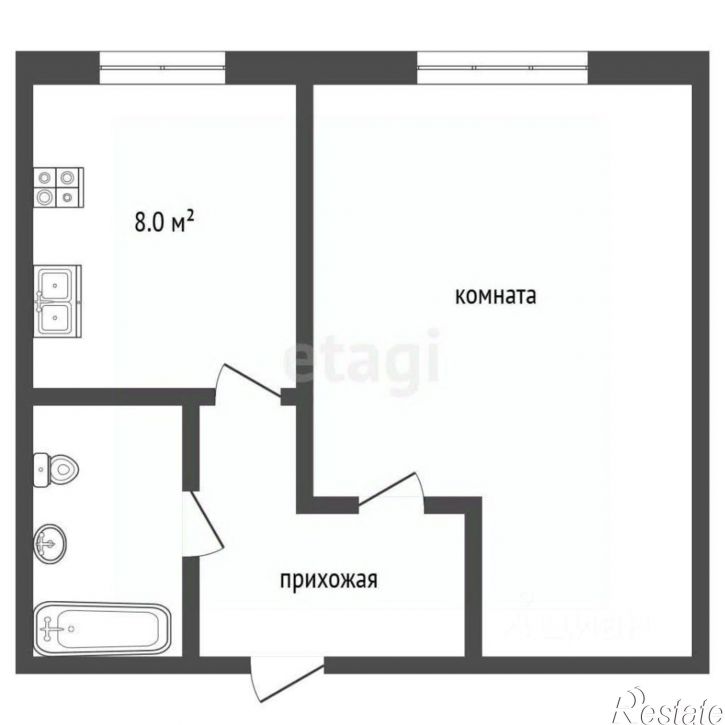1-комн квартира ул Кольцова, 3,  д. 3