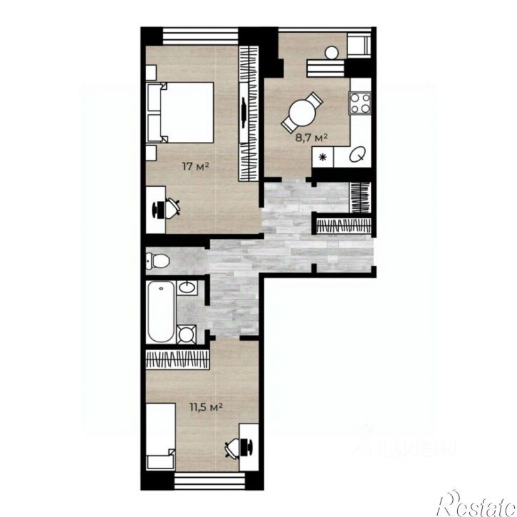 2-комн квартира ул Щепкина, 17,  д. 17