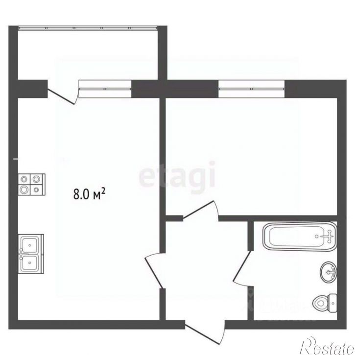 1-комн квартира ул Малиновская, 58,  д. 58