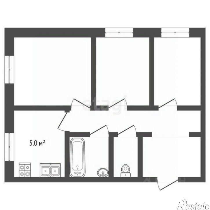3-комн квартира улица Олега Кошевого, 3,  д. 3