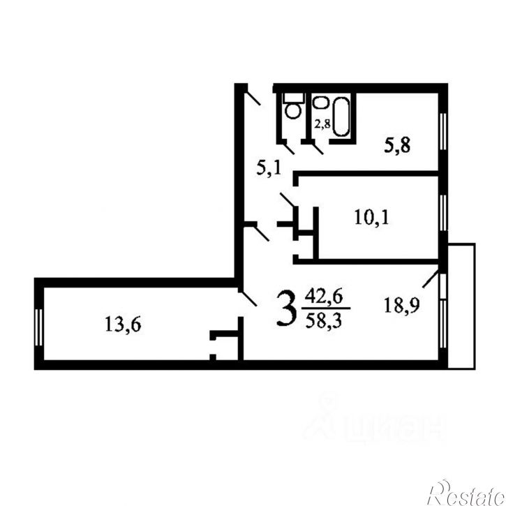 3-комн квартира ул Полевая, 5а,  д. 5а
