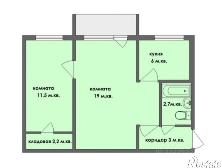 2-комн квартира ул 9 Мая, 2,  д. 2