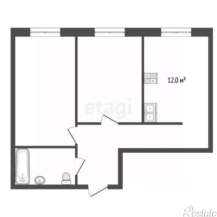 2-комн квартира ул Академика Губкина, 35 2,  д. 35 2,  к. 2