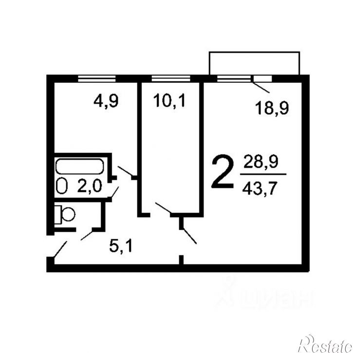 2-комн квартира ул Полиграфская, 2,  д. 2