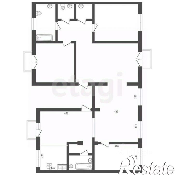 6-комн квартира улица Рапова, 9,  д. 9