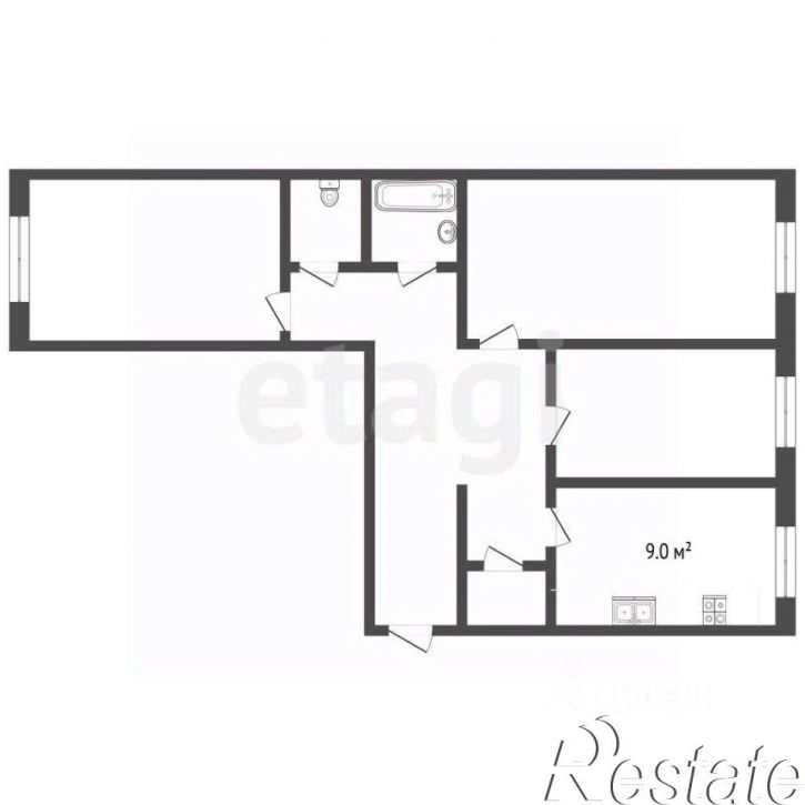 3-комн квартира улица Коминтерна, 14,  д. 14