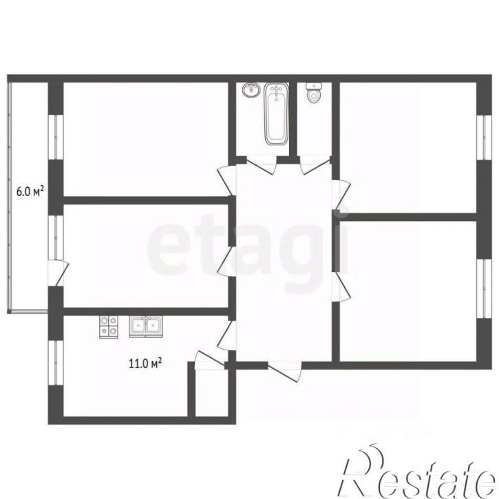 4-комн квартира улица Моторостроителей, 11,  д. 11