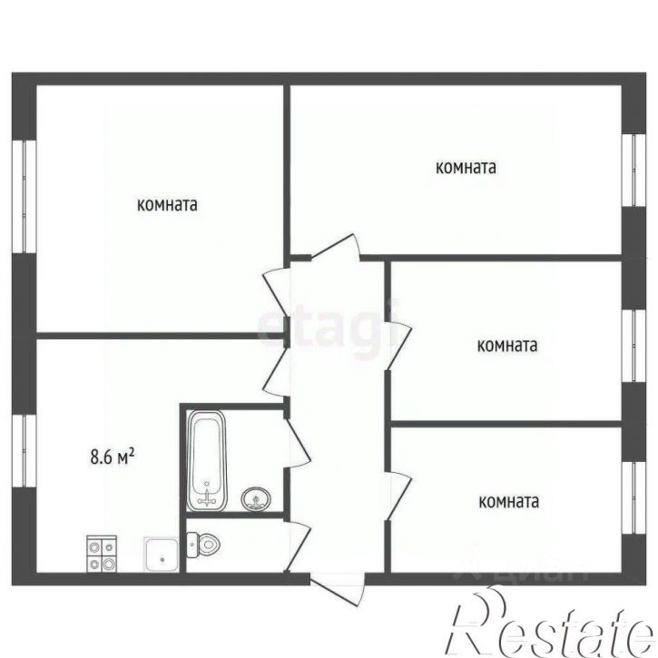 4-комн квартира улица Моторостроителей, 21,  д. 21