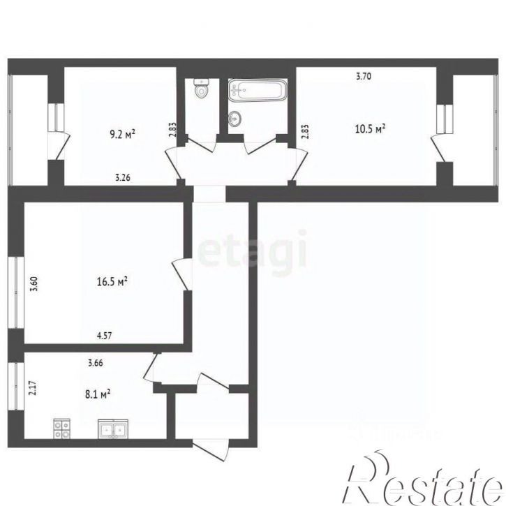 3-комн квартира улица Приборостроителей, 36,  д. 36