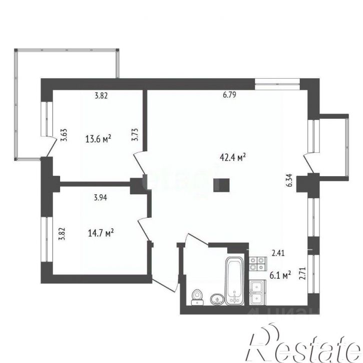 3-комн квартира улица Рапова, 2,  д. 2