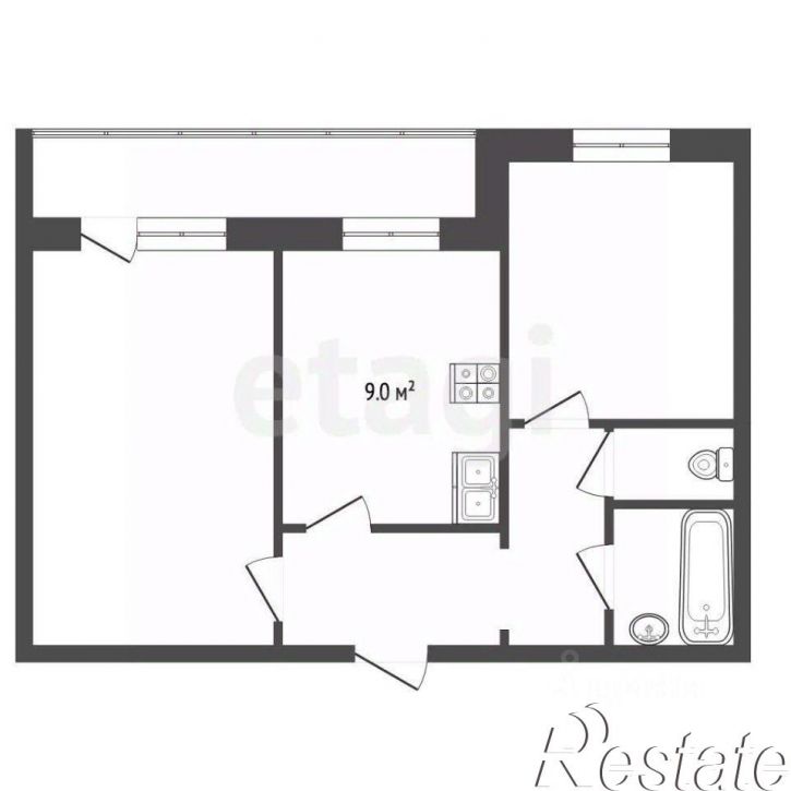 2-комн квартира набережная Космонавтов, 17А,  д. 17А