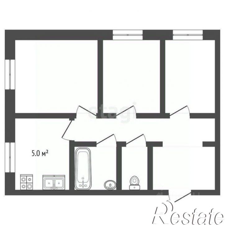 3-комн квартира улица Олега Кошевого, 3,  д. 3